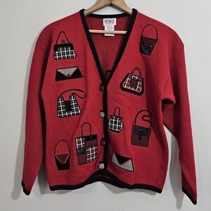 Vintage PBJ Sport Handbag Knit Cardigan